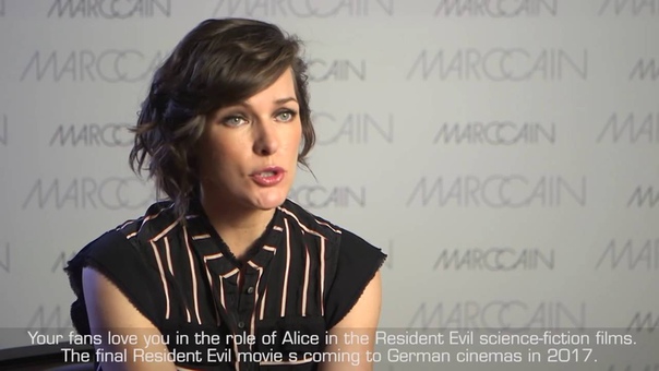 Milla Jovovich interview for the Marc Cain Fashion Show