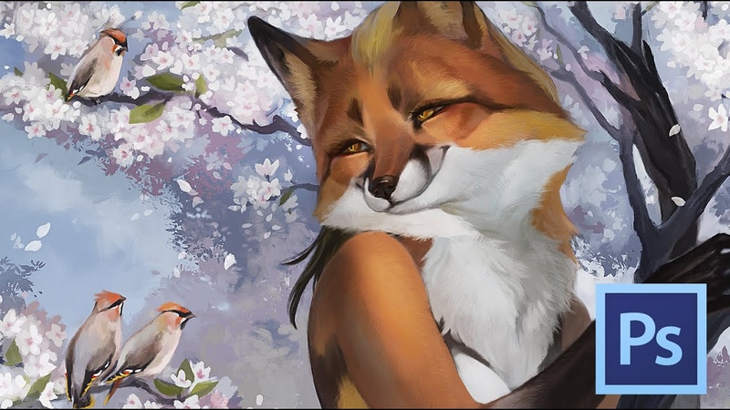 Speed Paint Photoshop Spring Fox. Reyna. Furry Fox Character