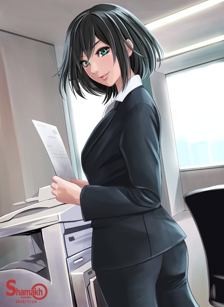 Secretary anime messy cute