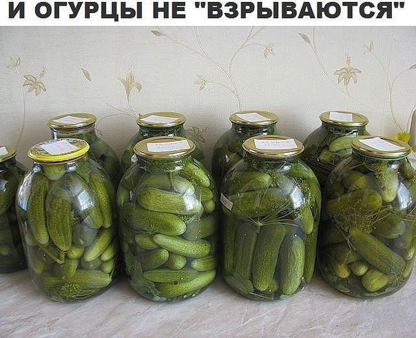 огурцы не взрываются! этот рецепт огурцов кажется немного странным, но, однако огурцы закрученные таким способом никогда не взрываются...просто, быстро, вкусно и все огурцы хрустят!!!! ... и не