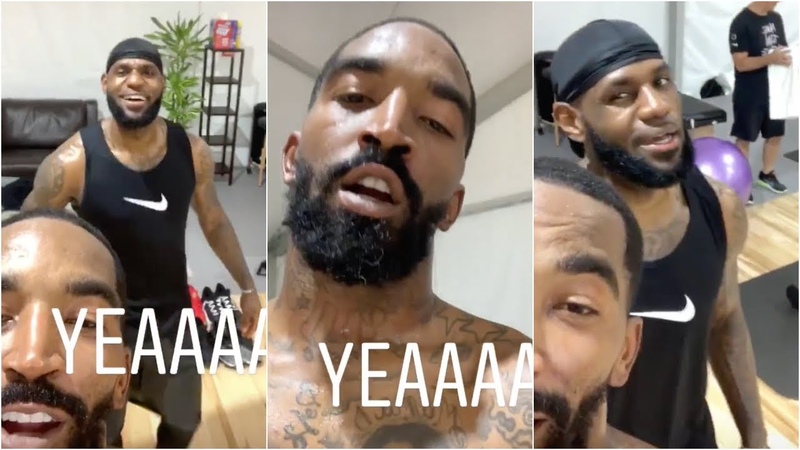 JR Smith works out with Le Bron in