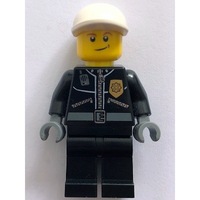 1 LEGO Minifigure City Helicopter Pilot Female Leather Jacket with Gold Badge