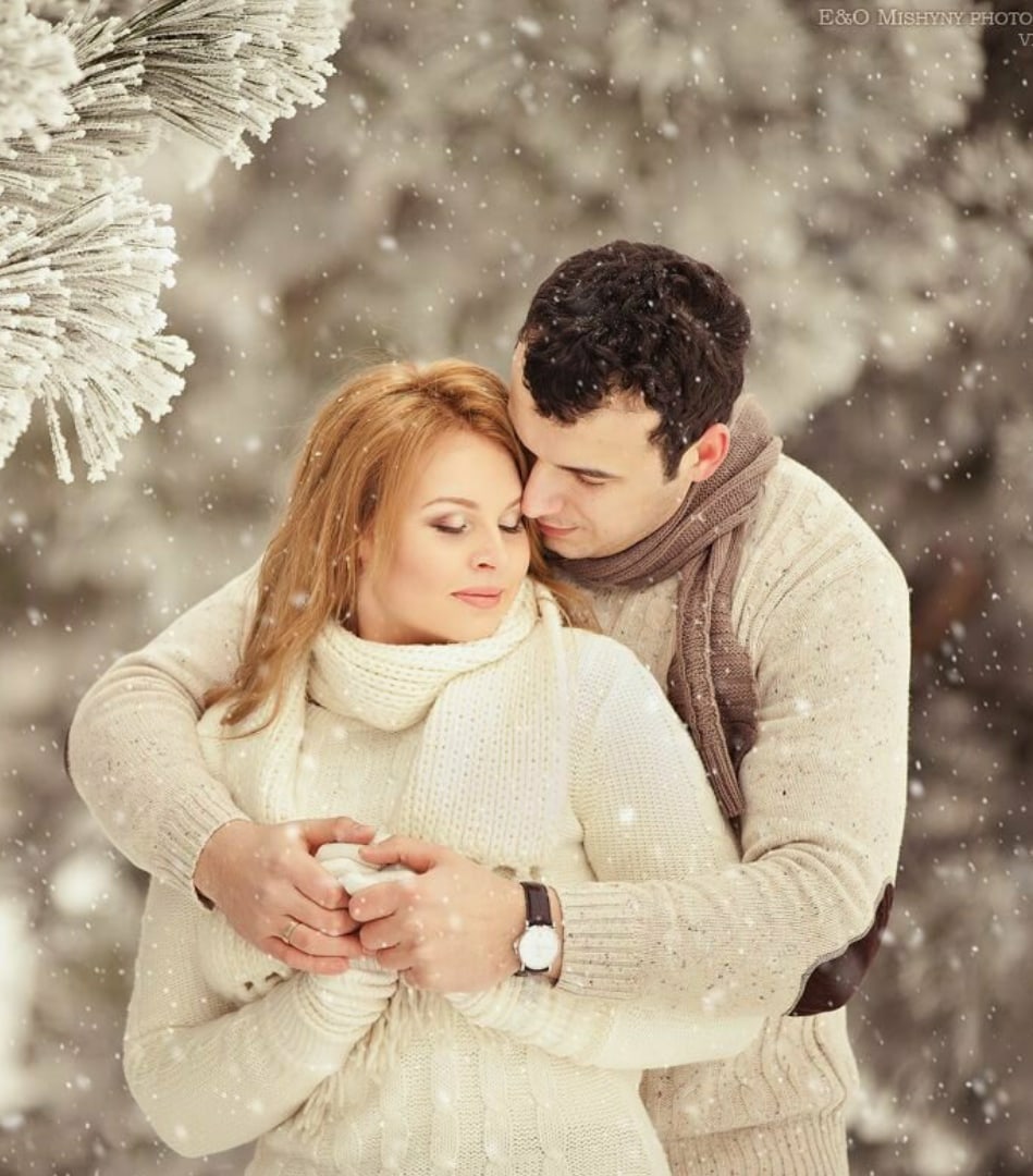 Коллаж зимняя любовь