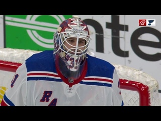 Igor Shesterkin’s big pad save on Kyrou’s chance vs Blues (11 jan 2024)