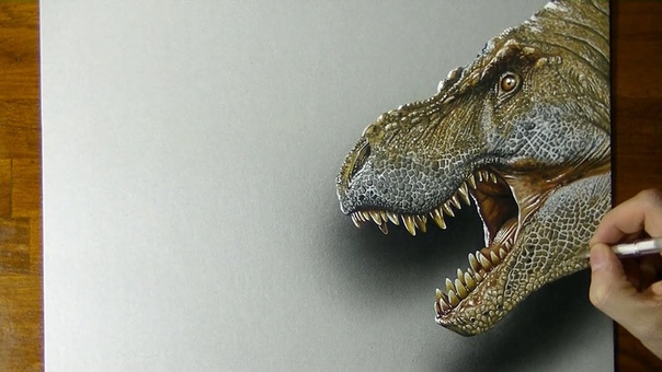 Scary T Rex Drawing 3 D