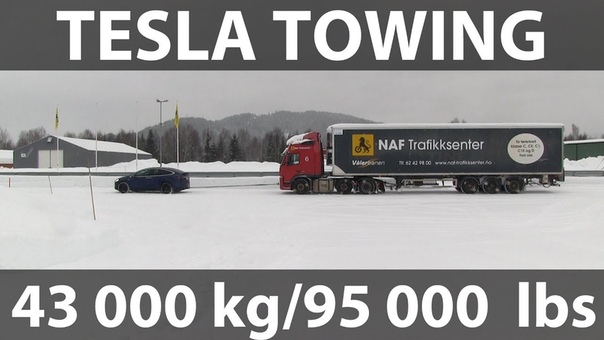 Model X pulling semi